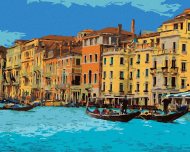 Zuty Benátky s turistami, 80x100cm plátno napnuté na rám - cena, porovnanie