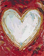 Zuty Biele srdce na červenom pozadí (Haley Bush), 80x100cm plátno napnuté na rám - cena, porovnanie