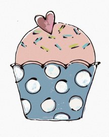 Zuty Cupcake so srdiečkom 2 (Haley Bush), 80x100cm bez rámu a bez napnutia plátna