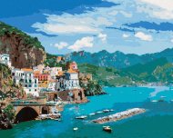 Zuty Krajina na pobreží Amalfi v Taliansku, 80x100cm bez rámu a bez napnutia plátna - cena, porovnanie