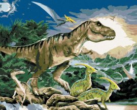 Zuty Maľovanie podľa čísel Tyrannosaurus kráľ dinosaurov (Howard Robinson), 80x100cm bez rámu a bez napnutia plátna