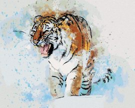 Zuty Maľovaný tiger, 80x100cm bez rámu a bez napnutia plátna