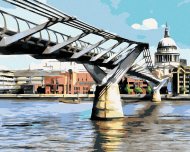 Zuty Millennium Bridge v Londýne, 80x100cm plátno napnuté na rám - cena, porovnanie