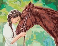 Zuty Mladé dievča s koňom, 80x100cm plátno napnuté na rám - cena, porovnanie