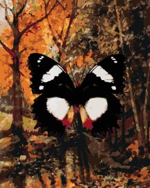 Zuty Motýľ v jesennom lese, 80x100cm bez rámu a bez napnutia plátna