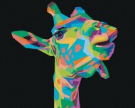 Zuty Pop-art žirafa na čiernom pozadí, 80x100cm plátno napnuté na rám - cena, porovnanie