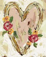 Zuty Ružové srdce s kvetinami II (Haley Bush), 80x100cm bez rámu a bez napnutia plátna - cena, porovnanie