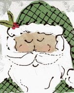 Zuty Santa so zelenou čiapkou (Haley Bush), 80x100cm bez rámu a bez napnutia plátna - cena, porovnanie