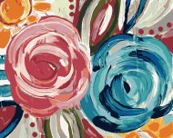Zuty Farebné kvety (Haley Bush), 40x50cm vypnuté plátno na rám - cena, porovnanie