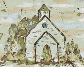 Zuty Kostol (Haley Bush), 40x50cm plátno napnuté na rám