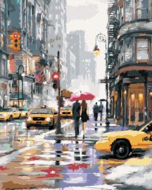 Zuty Maľovanie podľa čísel Žlté taxíky v New Yorku (Richard Macneil), 40x50cm napnuté plátno na rám