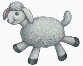 Zuty Plyšová ovečka (Sue Ellen Brown), 40x50cm plátno napnuté na rám