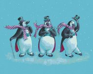 Zuty Tri tučniaky s klobúkmi (Sue Ellen Brown), 40x50cm plátno napnuté na rám - cena, porovnanie