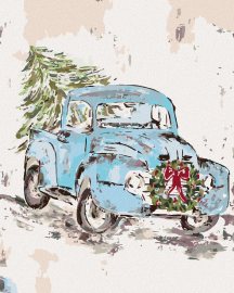 Zuty Vianočné auto (Haley Bush), 40x50cm bez rámu a bez napnutia plátna