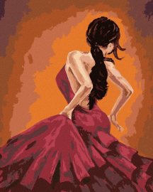 Zuty Tanečnice tancujúce flamenco, 80x100cm bez rámu a bez napnutia plátna