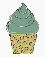Zuty Zelený cupcake (Haley Bush), 80x100cm bez rámu a bez napnutia plátna - cena, porovnanie