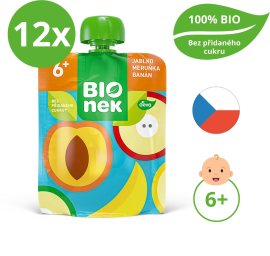 Bionek BIO jablko, marhuľa a banán 12x90g