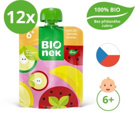 Bionek BIO jablko, jahoda a banán 12x90g