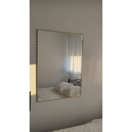 Alfaram.sk Obdĺžnikové zrkadlo v minimalistickom zlatom ráme - 1201