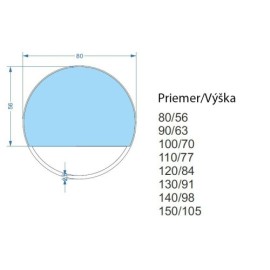 Alfaram.sk Kruhové zrkadlo v zlatom ráme MDF SLIM s voľným priestorom - OLENA LED