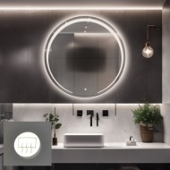 Alfaram.sk Kúpeľňové okrúhle zrkadlo s antiparnou podložkou - NELA LED PREMIUM - cena, porovnanie