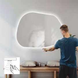 Alfaram.sk Kúpeľňové zrkadlo nepravidelného tvaru so senzorovým spínačom - BAZALT LED PREMIUM