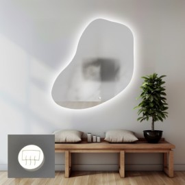 Alfaram.sk Kúpeľňové zrkadlo nepravidelného tvaru s protiparovou podložkou - KWARC LED PREMIUM