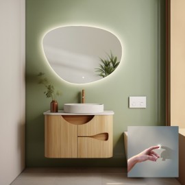 Alfaram.sk Kúpeľňové zrkadlo nepravidelného tvaru s vypínačom - AGAT LED PREMIUM