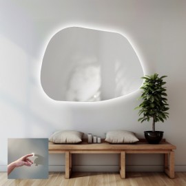 Alfaram.sk Kúpeľňové zrkadlo nepravidelného tvaru s vypínačom - BAZALT LED PREMIUM