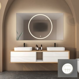 Alfaram.sk Obdĺžnikové kúpeľňové zrkadlo s antiparnou podložkou - HUGO LED PREMIUM