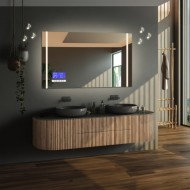 Alfaram.sk Obdĺžnikové kúpeľňové zrkadlo s dotykovým panelom - FLAWIA LED PREMIUM - cena, porovnanie
