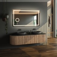Alfaram.sk Obdĺžnikové kúpeľňové zrkadlo s led zoom zrkadlom - EMI LED PREMIUM - cena, porovnanie
