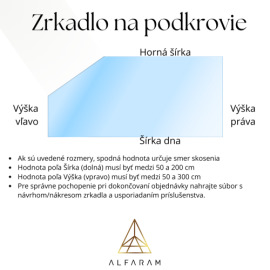 Alfaram.sk Podkrovné zrkadlo s LED osvetlením - na mieru - IZERA LED