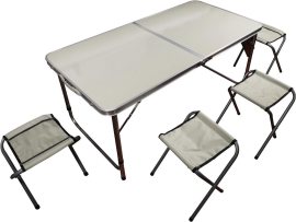 Rojaplast Kempingový SET stôl 120x30 + 4 stoličky