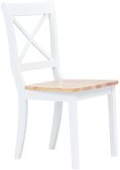 vidaXL Jedálenské stoličky 6 ks biele a svetlé drevo masívny kaučukovník 277544 - cena, porovnanie