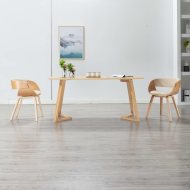 vidaXL Jedálenská stolička krémová ohýbané drevo a umelá koža 283112 - cena, porovnanie