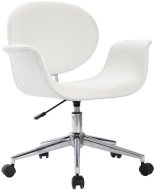 vidaXL Otočná jedálenská stolička biela, umelá koža 287392 - cena, porovnanie