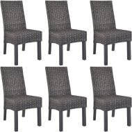 vidaXL Jedálenské stoličky 6 ks hnedé ratan kubu a mangovníkové drevo 275468 - cena, porovnanie