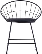 vidaXL Jedálenské stoličky so sedákmi z umelej kože, 2 ks, čierne oceľové 247274 - cena, porovnanie