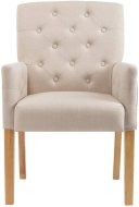 vidaXL Jedálenské stoličky s podrúčkami, 2 ks, béžové, textil 3058291 - cena, porovnanie