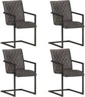 vidaXL Konzolové jedálenské stoličky 4 ks sivé pravá koža 3060205 - cena, porovnanie
