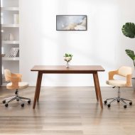 vidaXL Otočné jedálenské stoličky 2 ks krémové ohýbané drevo a umelá koža 3054932 - cena, porovnanie
