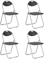 vidaXL Skladacie jedálenské stoličky 4 ks čierne umelá koža 278593 - cena, porovnanie