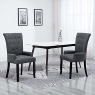 vidaXL Jedálenská stolička s podrúčkami tmavosivá textil 248461 - cena, porovnanie