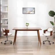 vidaXL Otočná jedálenská stolička biela ohýbané drevo a umelá koža 287428 - cena, porovnanie
