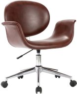 vidaXL Otočná jedálenská stolička hnedá, umelá koža 287393 - cena, porovnanie