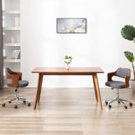 vidaXL Otočná jedálenská stolička sivá ohýbané drevo a textil 287431 - cena, porovnanie