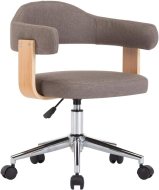 vidaXL Otočná jedálenská stolička taupe ohýbané drevo a textil 287420 - cena, porovnanie