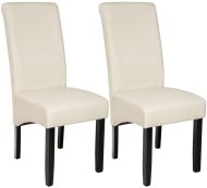 Tectake 2x Jedálenská stolička ergonomická, masívne drevo, krémová - cena, porovnanie