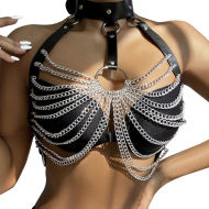 Subblime Fetish Chest Harness with Big Ring Chains - cena, porovnanie